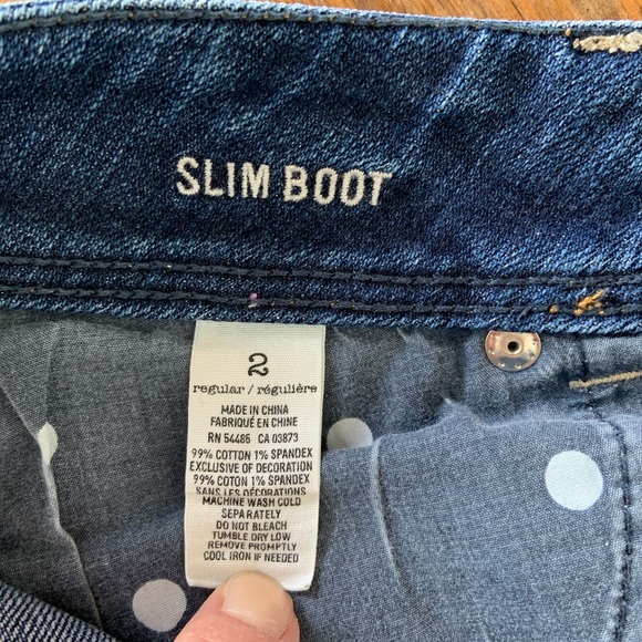 AMERICAN EAGLE Slim Boot Stretch Blue Jeans 2 - Picture 4 of 6